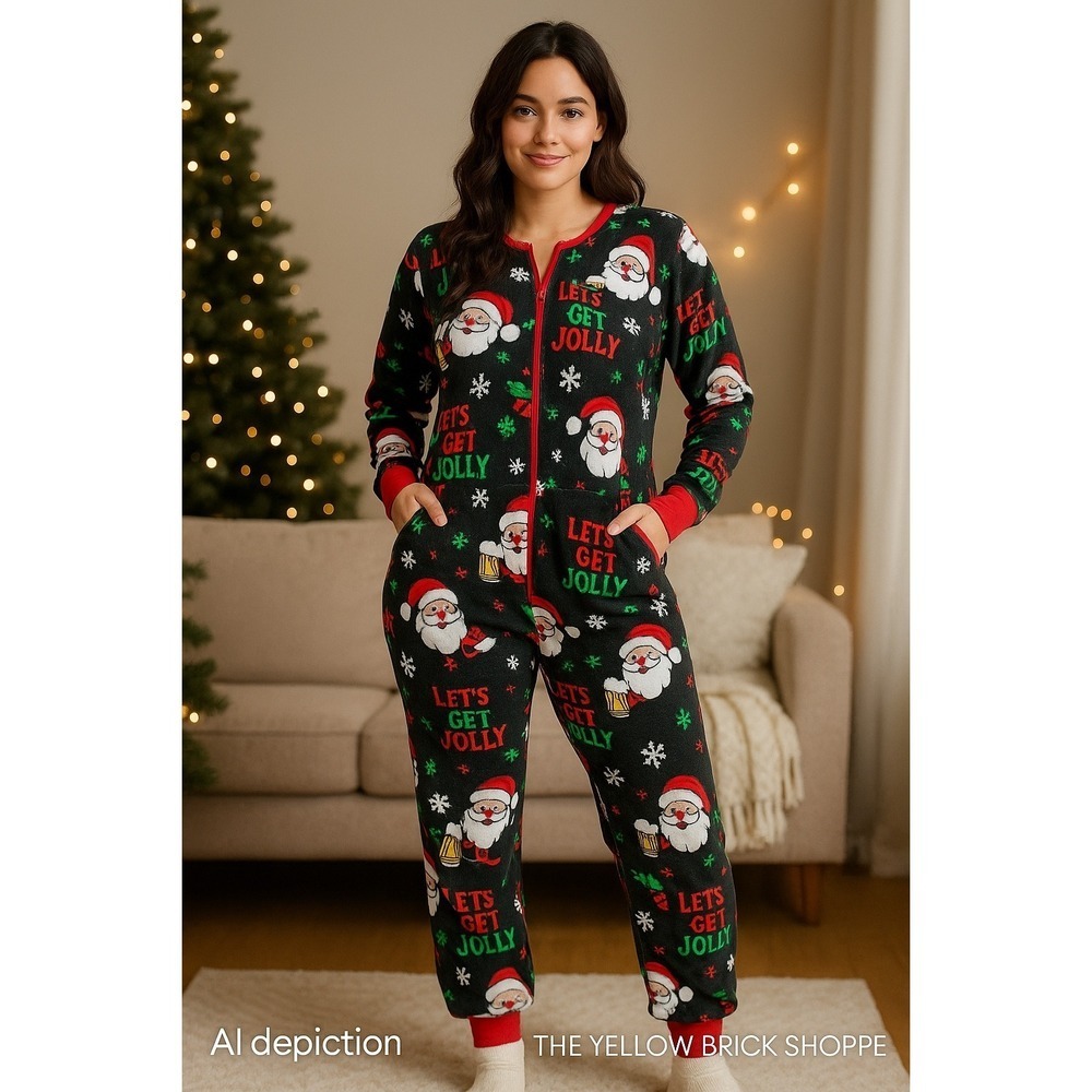 Onesie‎ Brand Let's Get Jolly Christmas Pajamas S/M